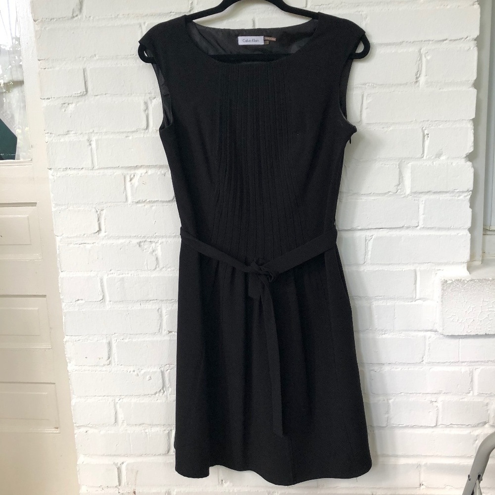 Calvin Klein black dress with tie waist